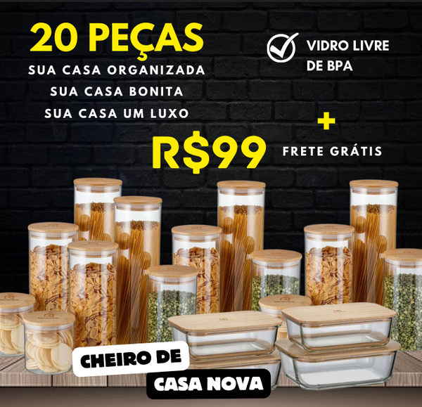 Apenas Hoje 20 Potes Herméticos-(Compre 5 Leve 20 - ÚLTIMO DIA) - [FRETE GRÁTIS + 69% OFF] - Mega Queima de Estoque | HOJE PROMO ANIVERSÁRIO