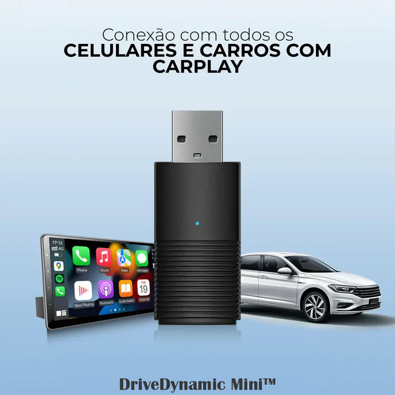 Adaptador Sem fio CarPlay/Android Auto para Multimídia - DriveDynamic Mini™ [PROMOÇÃO LIMITADA]