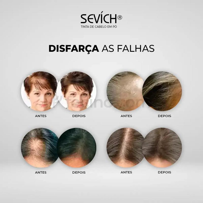 Sevích® - Tinta de Cabelo em Pó Cobre Todos os Fios Brancos (Leve 2, Pague 1)