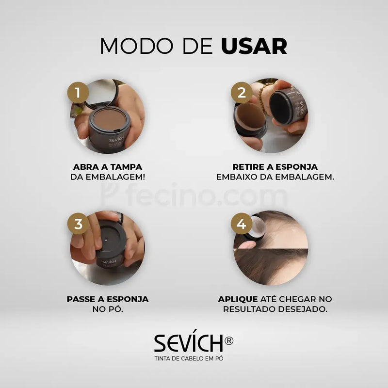 Sevích® - Tinta de Cabelo em Pó Cobre Todos os Fios Brancos (Leve 2, Pague 1)