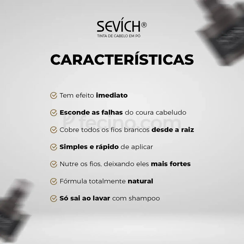 Sevích® - Tinta de Cabelo em Pó Cobre Todos os Fios Brancos (Leve 2, Pague 1)